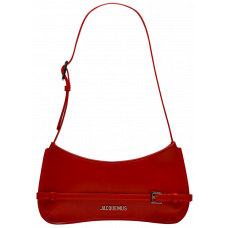 Брендовая женская сумка Jacquemus Le Bisou Ceinture Leather Red | Стильная и компактная shoulder bag - 99425