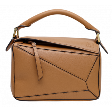 Брендовая женская сумка Loewe Small Puzzle Caramel | Компактная и стильная crossbody bag из натуральной кожи 99454