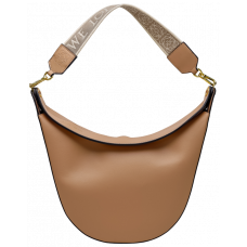 Брендовая женская сумка Loewe Luna Leather Shoulder Bag Beige | Стильная и вместительная, из натуральной кожи 99456