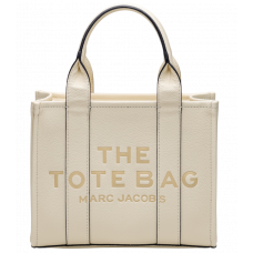 Брендовая женская сумка Marc Jacobs The Tote Bag Small Cream | Культовый кожаный шоппер на каждый день - 99475