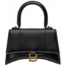 Брендовая женская сумка Balenciaga Hourglass Black/Gold | Элегантная и стильная, из натуральной кожи 99516