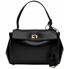 Брендовая женская сумка Balenciaga Rodeo Small Handbag in Black Smooth Calfskin/Gold Hardware - 99525