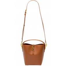 Брендовая женская сумка Saint Laurent Medium Le 37 Brown | Cтильная и компактная bucket bag из натуральной кожи | Premium качество 99623