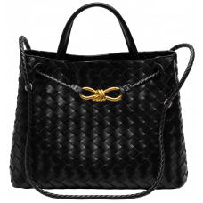 Брендовая женская сумка Bottega Veneta Andiamo Intrecciato Medium Leather Bag Black - 99631 - #art0565 - 0565-bottega