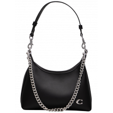 Брендовая женская сумка Coach Juliet Shoulder Bag Black Smooth Leather | Cтильная и компактная, из натуральной кожи 99655