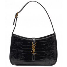 Брендовая женская сумка Saint Laurent Hobo Le 5 A 7 Crocodile Leather | Cтильная и компактная, из натуральной кожи | Premium качество 99704