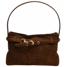 Брендовая женская сумка Miu Miu Aventure Nappa Brown Suede | Cтильная и элегантаная, из натуральной замши 99733