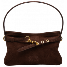 Брендовая женская сумка Miu Miu Aventure Nappa Chocolate Suede | Cтильная и элегантаная, из натуральной замши 99738