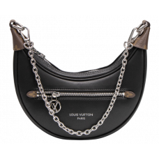 Брендовая женская сумка Louis Vuitton Loop Handbag Monogram Black/Canvas with Silver | Cтильная и практичная, из натуральной кожи 99740