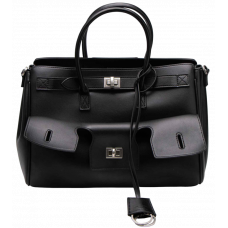 Брендовая женская сумка Balenciaga Bel Air Small Carry All Bag in Black\Silver - 99750