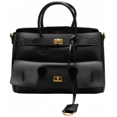 Брендовая женская сумка Balenciaga Bel Air Small Carry All Bag in Black\Gold - 99751
