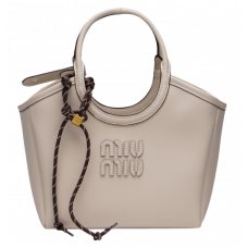 Брендовая женская сумка Miu Miu Ivy Leather Bag White | Стильный шоппер Tote Bag из натуральной кожи 99863