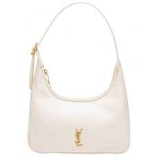 Брендовая женская сумка Saint Laurent Calypso Hobo in Plunged Lambskin White | Cтильная shoulder bag из натуральной кожи | Premium качество 99908
