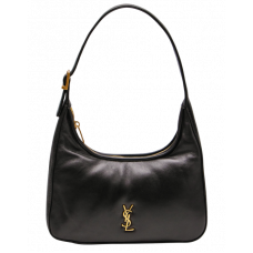 Брендовая женская сумка Saint Laurent Calypso Hobo in Plunged Lambskin Black/Gold | Cтильная shoulder bag из натуральной кожи | Premium качество 99909
