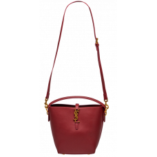 Брендовая женская сумка Saint Laurent Medium Le 37 Burgundy | Cтильная и компактная bucket bag из натуральной кожи | Premium качество 99910