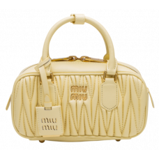 Брендовая женская сумка Miu Miu Arcadie Matelasse Nappa Regular Leather Bag in Butter - M451 - 99935