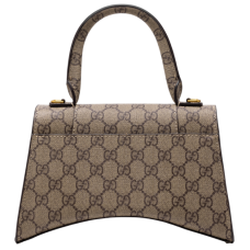 Брендовая женская сумка Balenciaga Hourglass Handbag Small in Crocodile Embossed Calfskin Pink - 99996