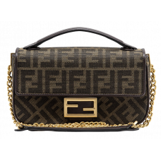 Брендовая женская сумка Fendi Baguette Bag in Brown FF Jacquard - A0057