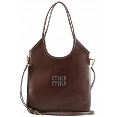 Брендовая женская сумка-шоппер Miu Miu Ivy Medium Leather Tote Bag Briarwood - A0099