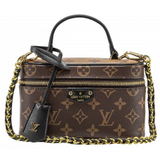 Брендовая женская сумка Louis Vuitton Vanity Chain Pouch Reverse Monogram Canvas Brown - A0102 Брендовая женская сумка Louis Vuitton Vanity Chain Pouch Reverse Monogram Canvas Brown - A0102