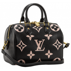 Брендовая женская сумка Louis Vuitton Speedy Bandouliere 25 Handbag in Monogram Black - A0116