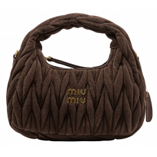 Брендовая женская сумка Miu Miu Wander Matelasse Suede Dark Chocolate - M455 - P17048 - A0191