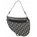 Брендовая женская сумка Dior Saddle Bag with Strap Blue Oblique Jacquard and Smooth Calfskin