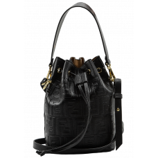 Брендовая женская сумка Fendi Mon Tresor Bucket Bag Leather Black - A0243