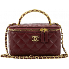 Брендовая женская сумка Chanel Classic Pearl Crush Vanity Bag Burgundy - A0264
