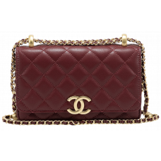 Брендовая женская сумка Chanel Mini Perfect Fit Flap Bag Burgundy - A0307 Брендовая женская сумка Chanel Mini Perfect Fit Flap Bag Burgundy - A0307