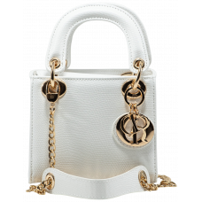 Брендовая женская сумка Dior Lady Dior Mini White Lizard Leather Bag - A0364 Брендовая женская сумка Dior Lady Dior Mini White Lizard Leather Bag - A0364