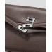 Брендовая женская сумка Hermes Kelly Pochette Mini Handbag Chocolate/Silver