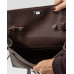 Брендовая женская сумка Hermes Kelly Pochette Mini Handbag Chocolate/Silver