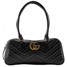 Брендовая женская сумка Gucci GG Marmont Barrel Bag Black - A0379 Брендовая женская сумка Gucci GG Marmont Barrel Bag Black - A0379