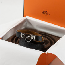 Брендовый женский ремень Hermes Collier de Chien Belt Calfskin Black - A0388 Брендовый женский ремень Hermes Collier de Chien Belt Calfskin Black - A0388