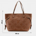 Брендовая женская сумка Louis Vuitton Neverfull MM Tote Bag in Monogram Empreinte Leather Cognac