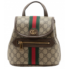 Брендовый женский рюкзак Gucci Ophidia Small Backpack GG Supreme in Brown - A0413