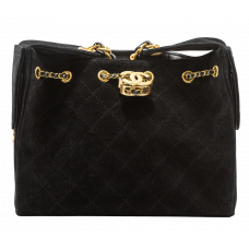 Брендовая женская сумка Chanel 25 Small Handbag in Suede Black | Lux качество - 7991 - A0416