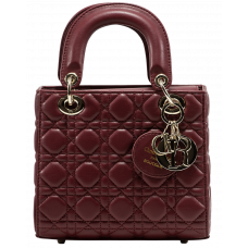 Брендовая женская сумка Dior Small Lady Dior My ABCDior Bag Dark Red - D435 - A0439