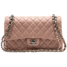 Брендовая женская сумка Chanel Classic 2.55 Medium Double Flap in Pink Leather/Silver Hardware - A0475 Брендовая женская сумка Chanel Classic 2.55 Medium Double Flap in Pink Leather/Silver Hardware - A0475