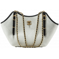 Брендовая женская сумка Chanel Small Shopping Tote Bag Raffia-Effect Canvas - A0516