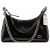 Брендовая жентская сумка Coach Juliet Shoulder Bag 25 in Black Glazed Leather