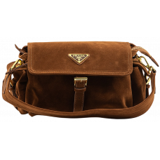 Сумка Prada Explore Medium Suede Shoulder Bag With Flap Brown - #art0297 - A0525