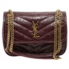 Брендовая женская сумка Saint Laurent Niki Baby Shoulder Bag Burgundy/Gold - A0533