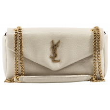 Брендовая женская сумка Saint Laurent Calypso Small Bag Ivory/Gold - A0538