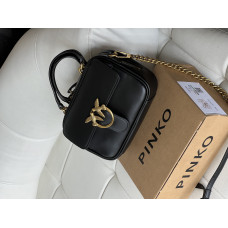 Pinko Love Mini Square Simply Black | Cтильная и компактная брендовая женмкая сумка shoulder bag из натуральной кожи (20204-1)