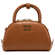 Брендовая женская сумка Miu Miu Top-Handle Bag in Brown Leather - A0029