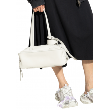 Брендовая женская сумка Balenciaga Carrie Bowling Small White | Элегантная и стильная, премиум качества (B238)
