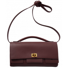 Брендовая женская сумка Balenciaga Bel Air Small Clutch Burgundy/Gold - B502 - 0197