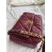 Брендовая женская сумка Chanel 19 Flap Bag Burgundy Gold/Silver